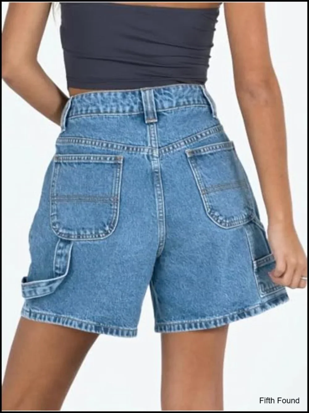 High Waisted Boxy Denim Shorts Summer Casual Button Down Baggy Jean Shorts with